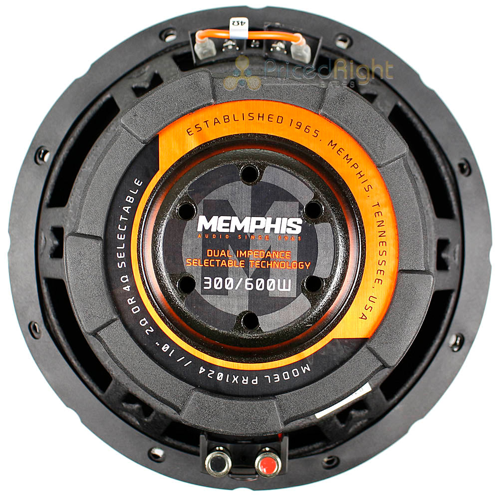 Memphis Audio 10" Subwoofer Selectable Impedance 2 or 4 Ohm 600W Max PRX1024