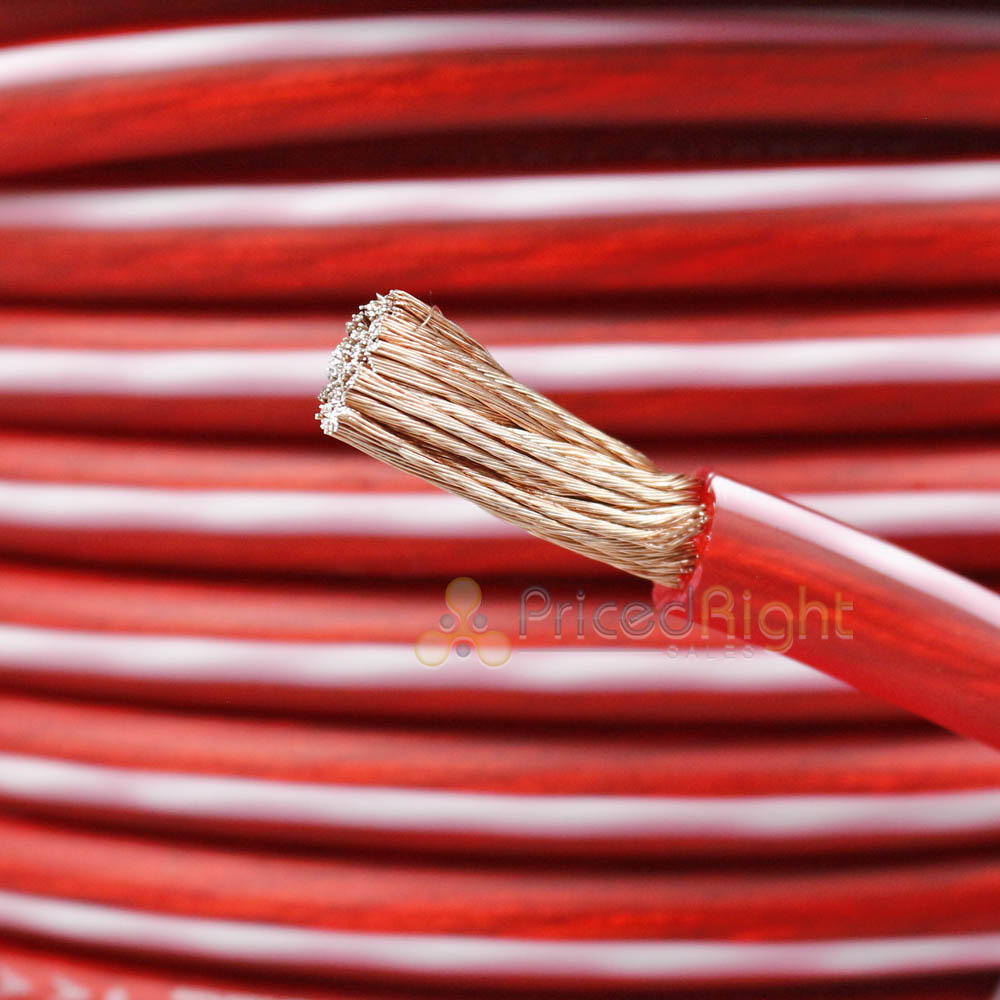 50' FT 4 Gauge Power Cable 25 Ft Red 25 Ft Black Ground Ultra Flex CCA Wire PW-4GA