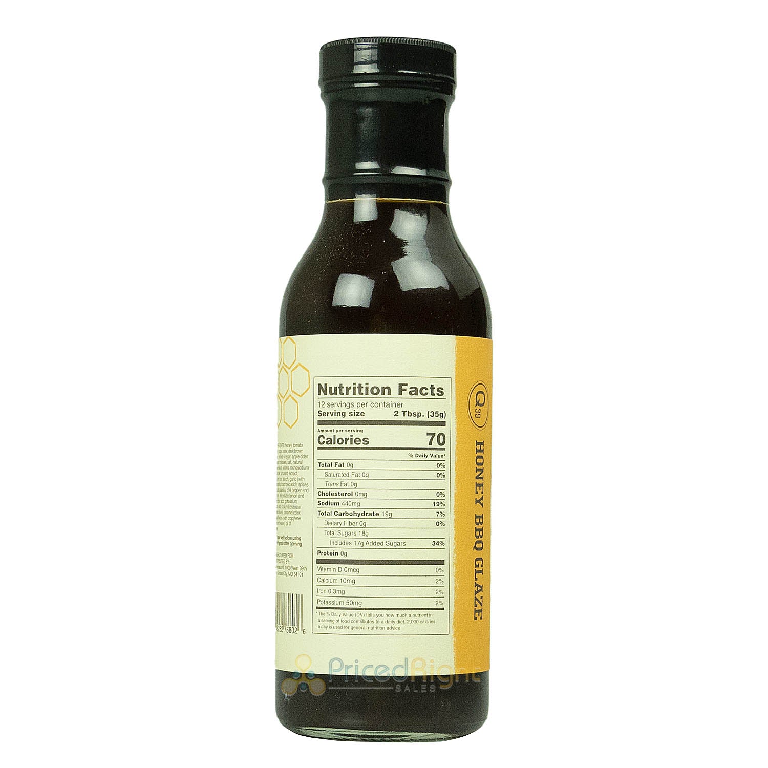 Q39 Honey BBQ Glaze Sauce Infused W/ 100% Pure Fresh Honey Gluten Free 15 Ounce