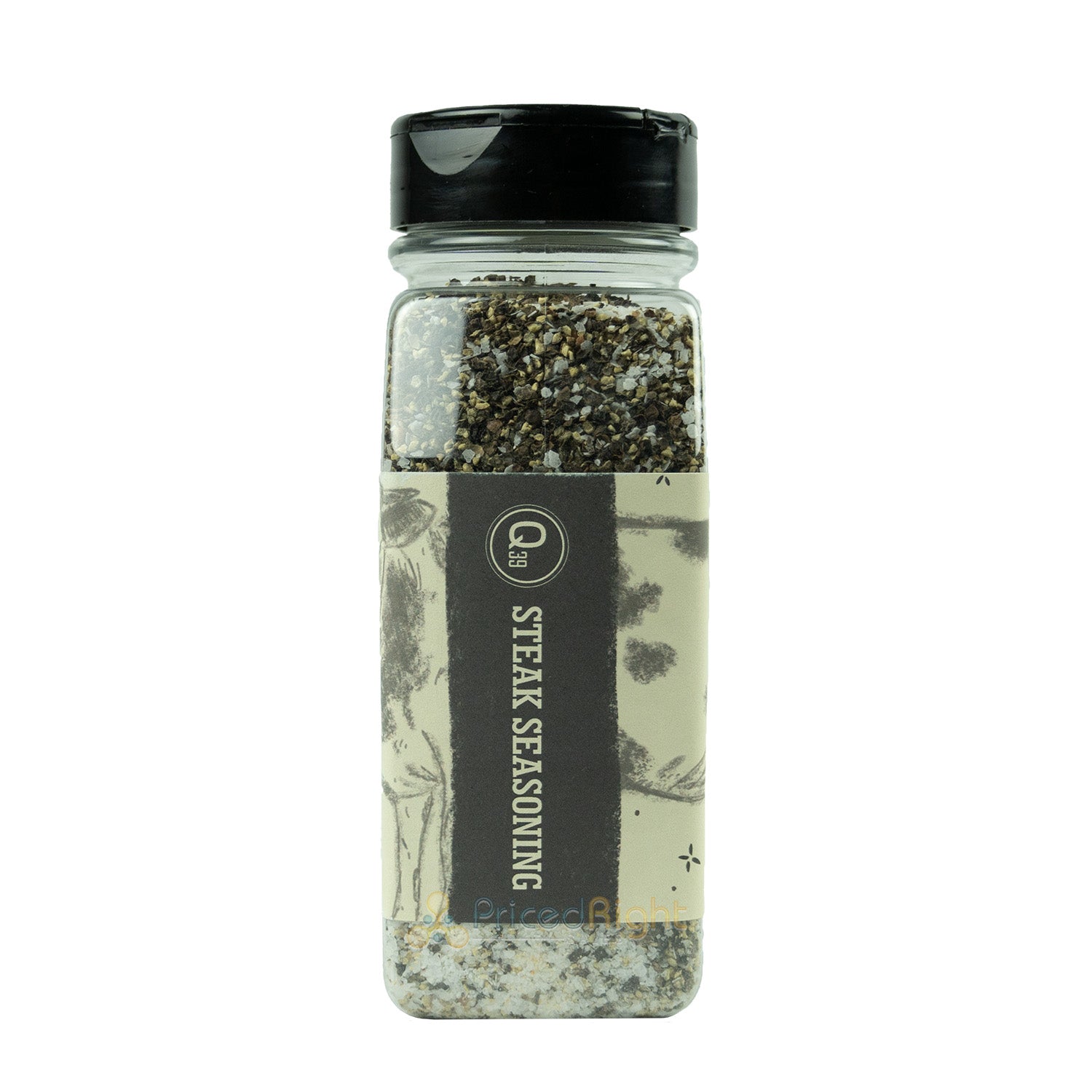 Q39 Steak Seasoning Salt Pepper & Garlic Rub For Meat & Veggies No MSG 16 oz