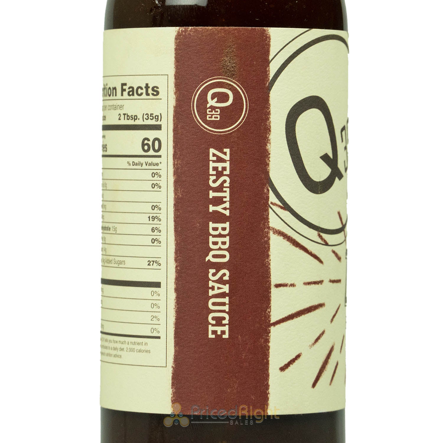 Q39 Zesty BBQ Sauce Gluten Free Award Winning Recipe For Pork Dishes 15 Ounces