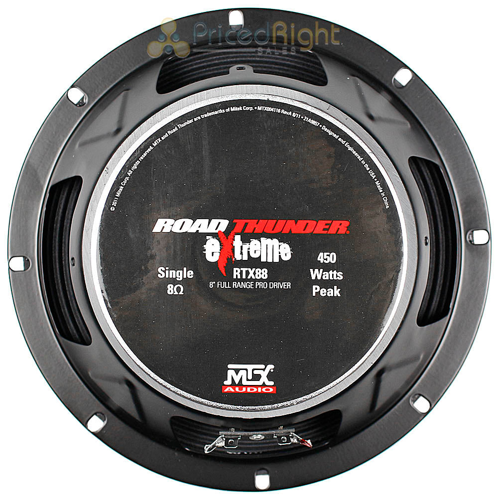 8" Midbass Speaker 450W Max 8 Ohm Car Audio Roadthunder Extreme RTX88 MTX Audio