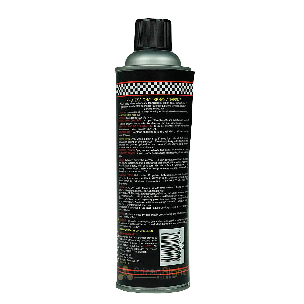 Stinger High Performance Spray Adhesive For Car Audio Accessories 12 oz. SAS