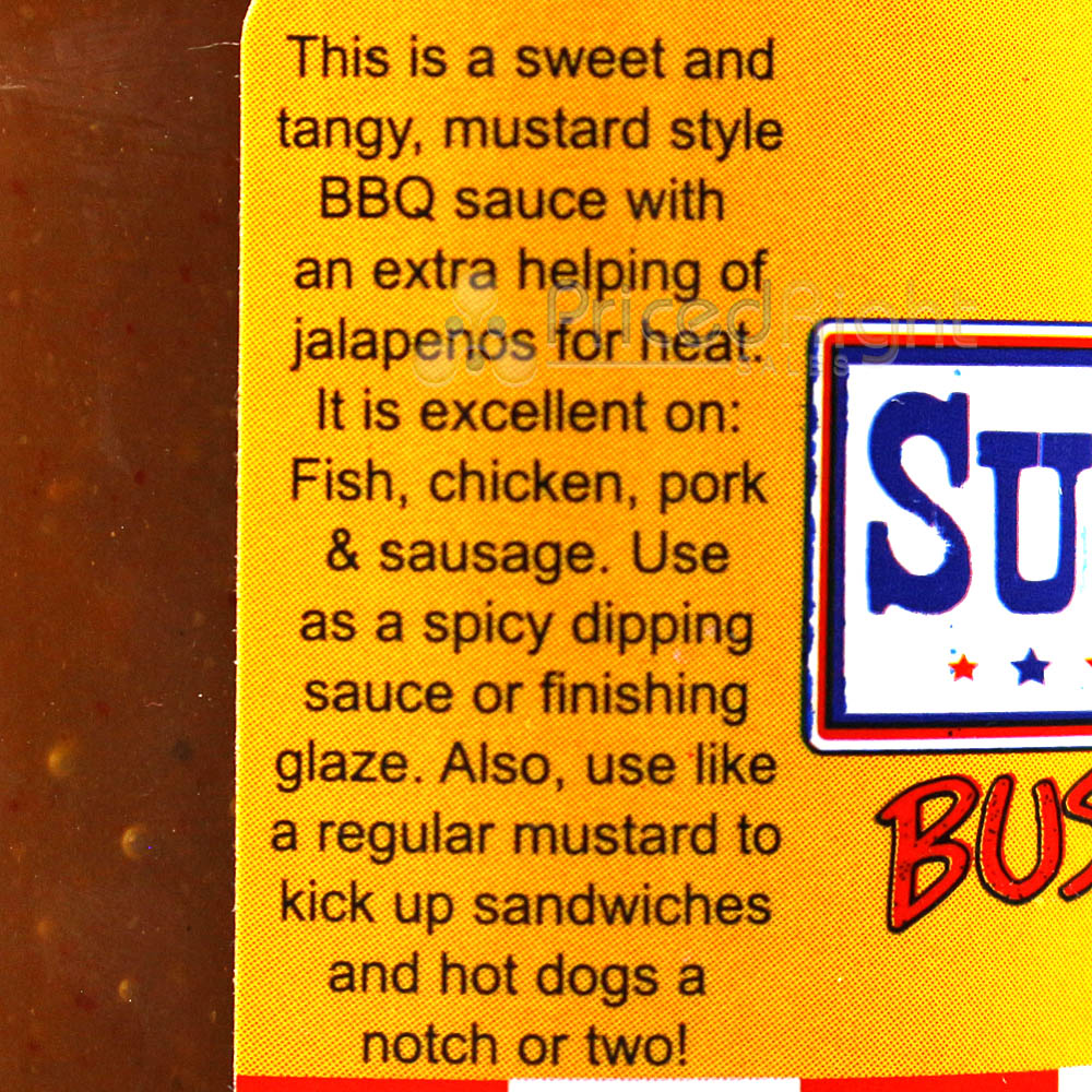 Sucklebusters Sweet Spicy Mustard Gold BBQ Sauce 12 oz. Bottle Baste or Marinade