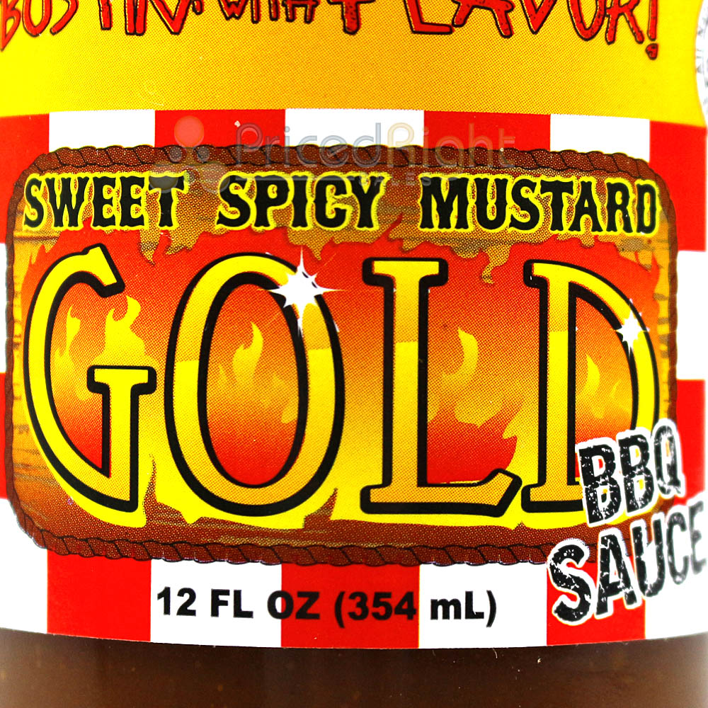 Sucklebusters Sweet Spicy Mustard Gold BBQ Sauce 12 oz. Bottle Baste or Marinade