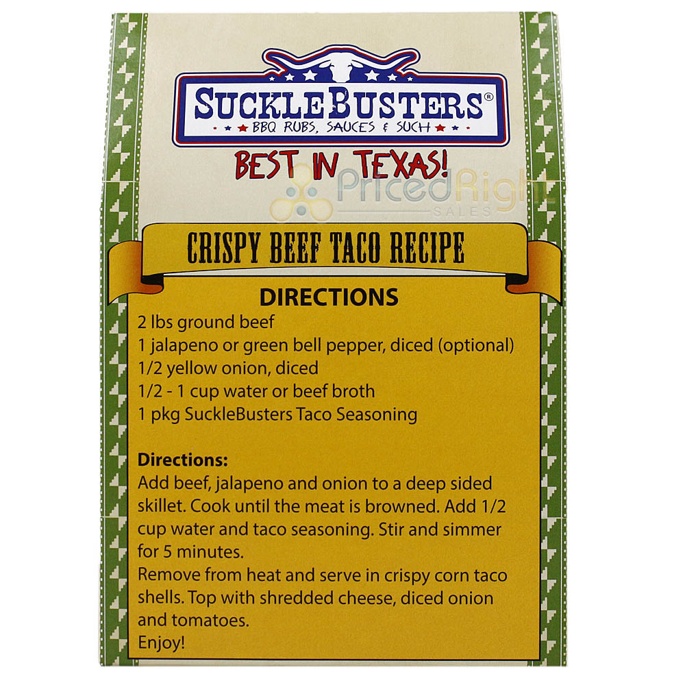 Sucklebusters Authentic Taco Seasoning Kit 2 Oz Best in Texas SBCS/032