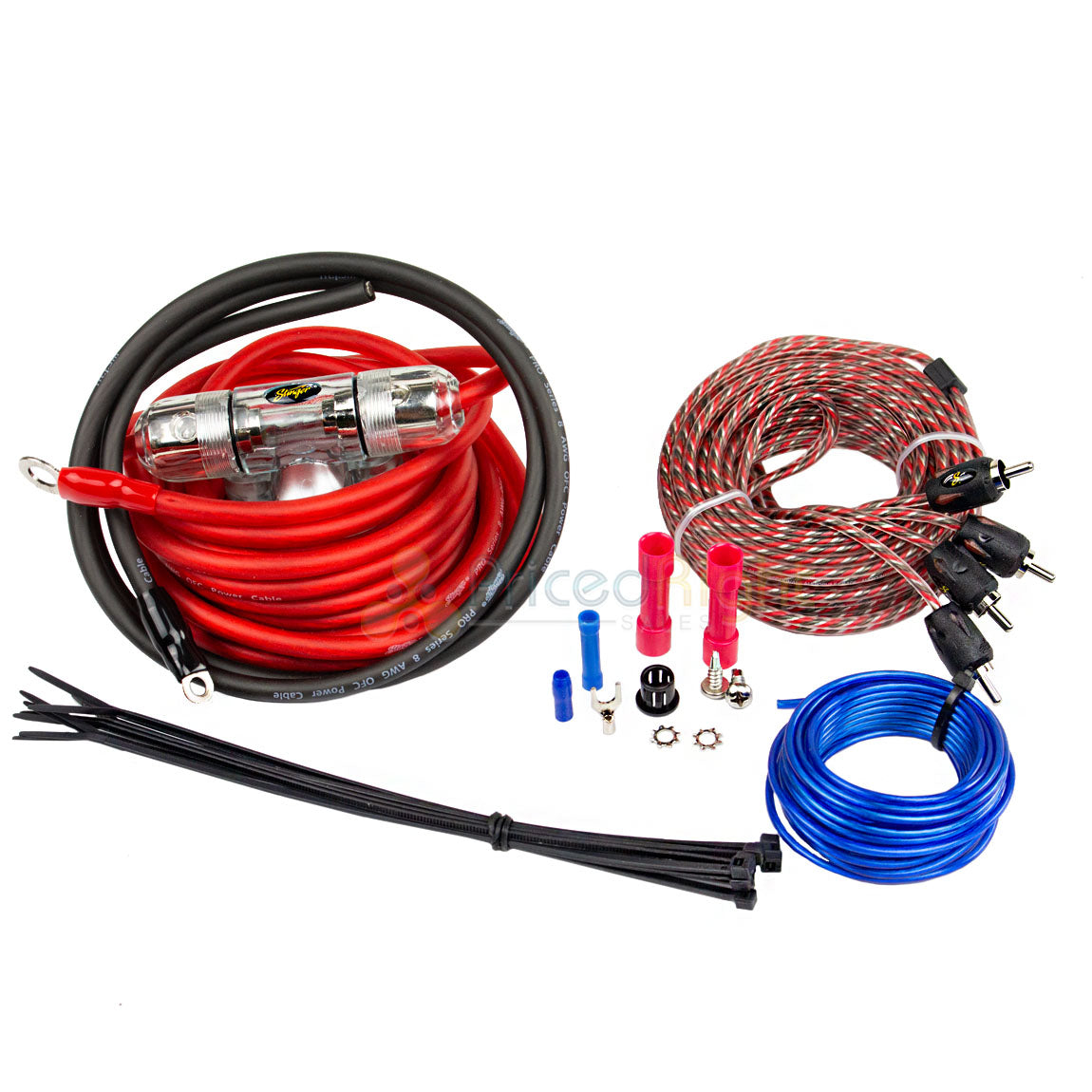 True 8 Gauge AWG 600 Watt Amplifier Wiring Kit Stinger SK4681 Amp Installation