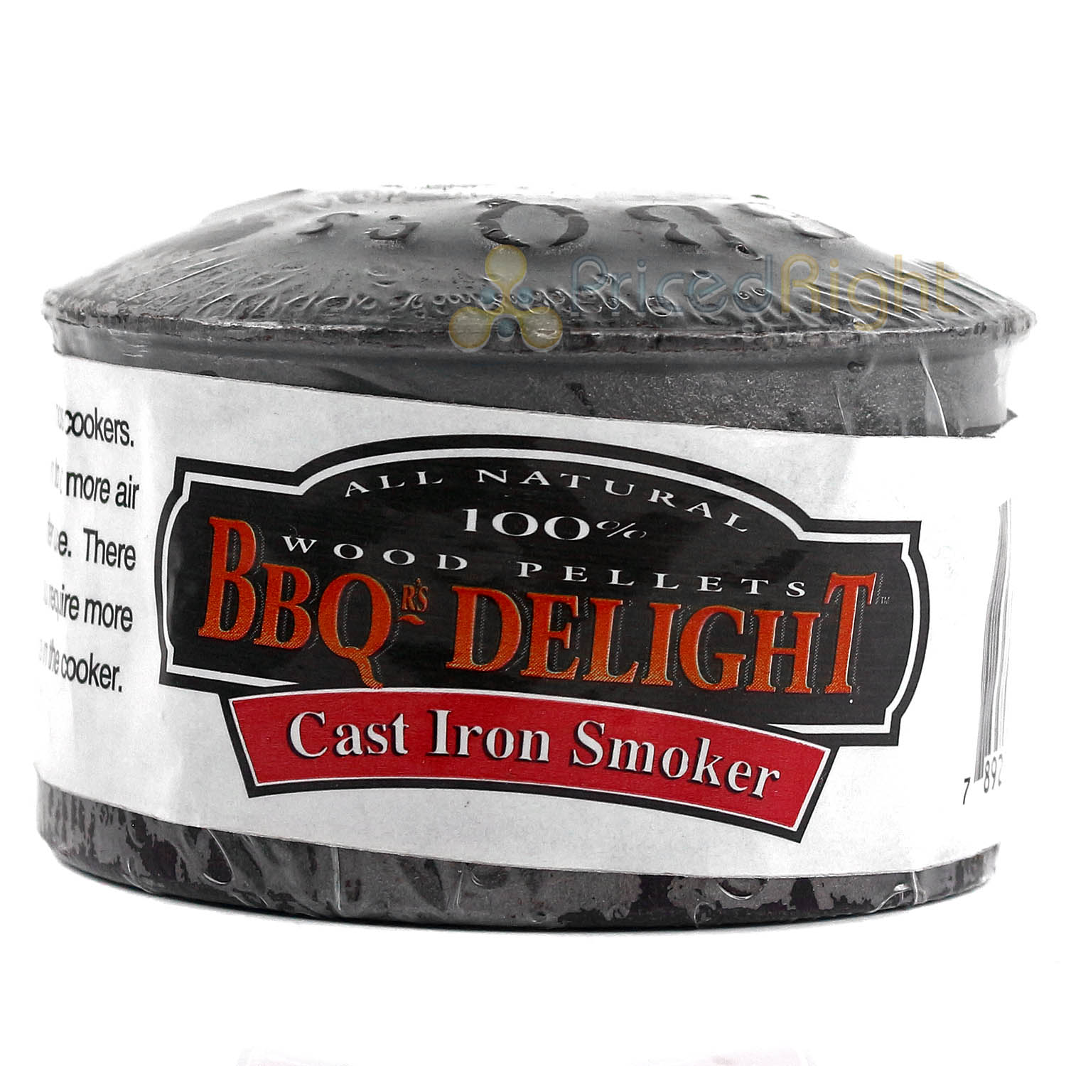 BBQr's Delight Cast Iron Smoker Pot Wood Pellet Smoke BBQ with 1lb Apple Blend