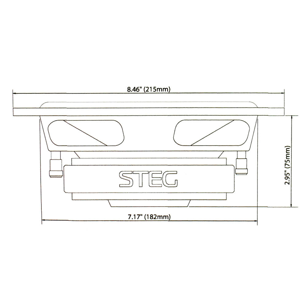 STEG 8" Subwoofer Shallow Mount 300 Watts RMS Dual 2 Ohm Composite Cone SQ82