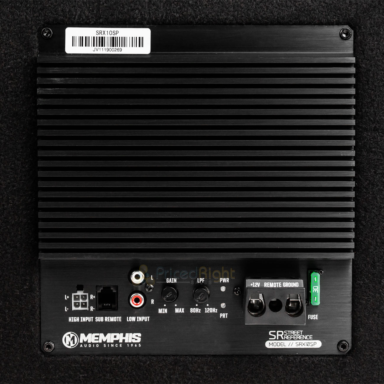Memphis Audio 10" Loaded Enclosure Powered Subwoofer Bass System Combo SRX10SP