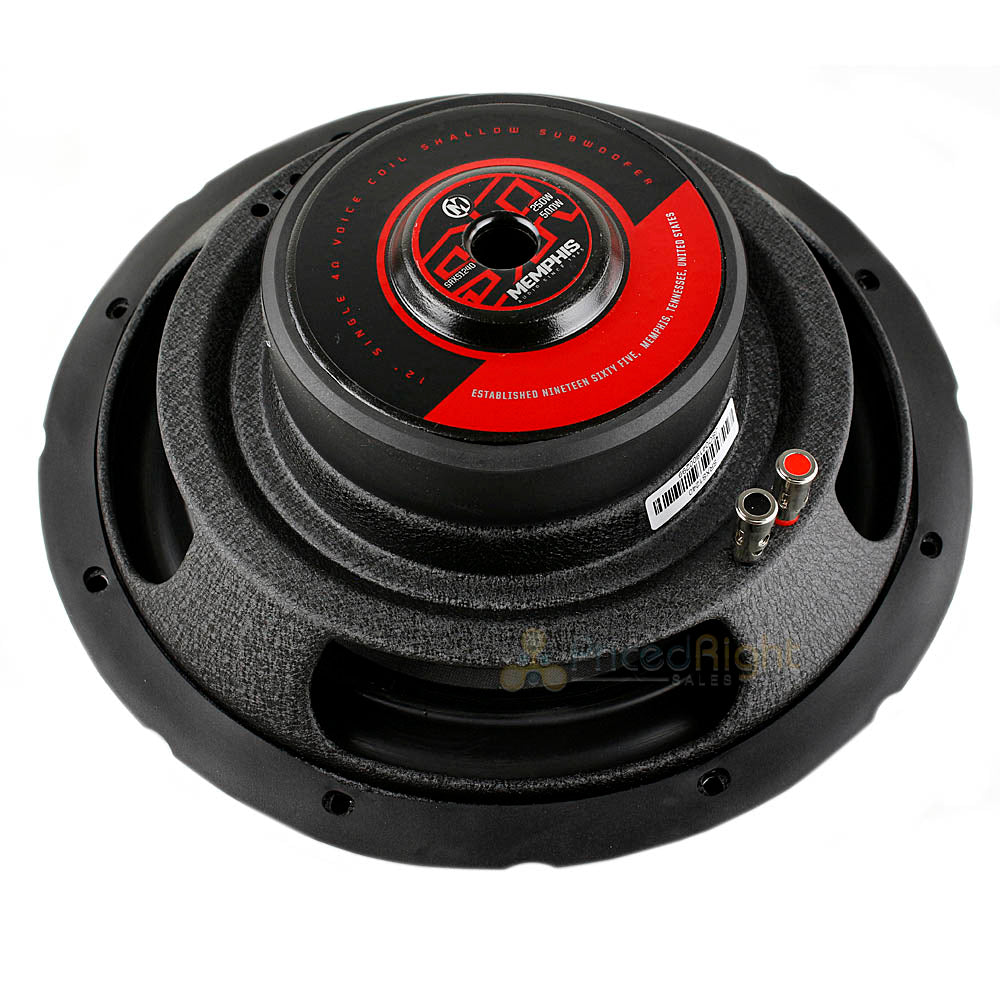 Memphis Audio 12" Subwoofer Shallow Mount 500 Watt Peak Single 4 Ohm SRXS1240