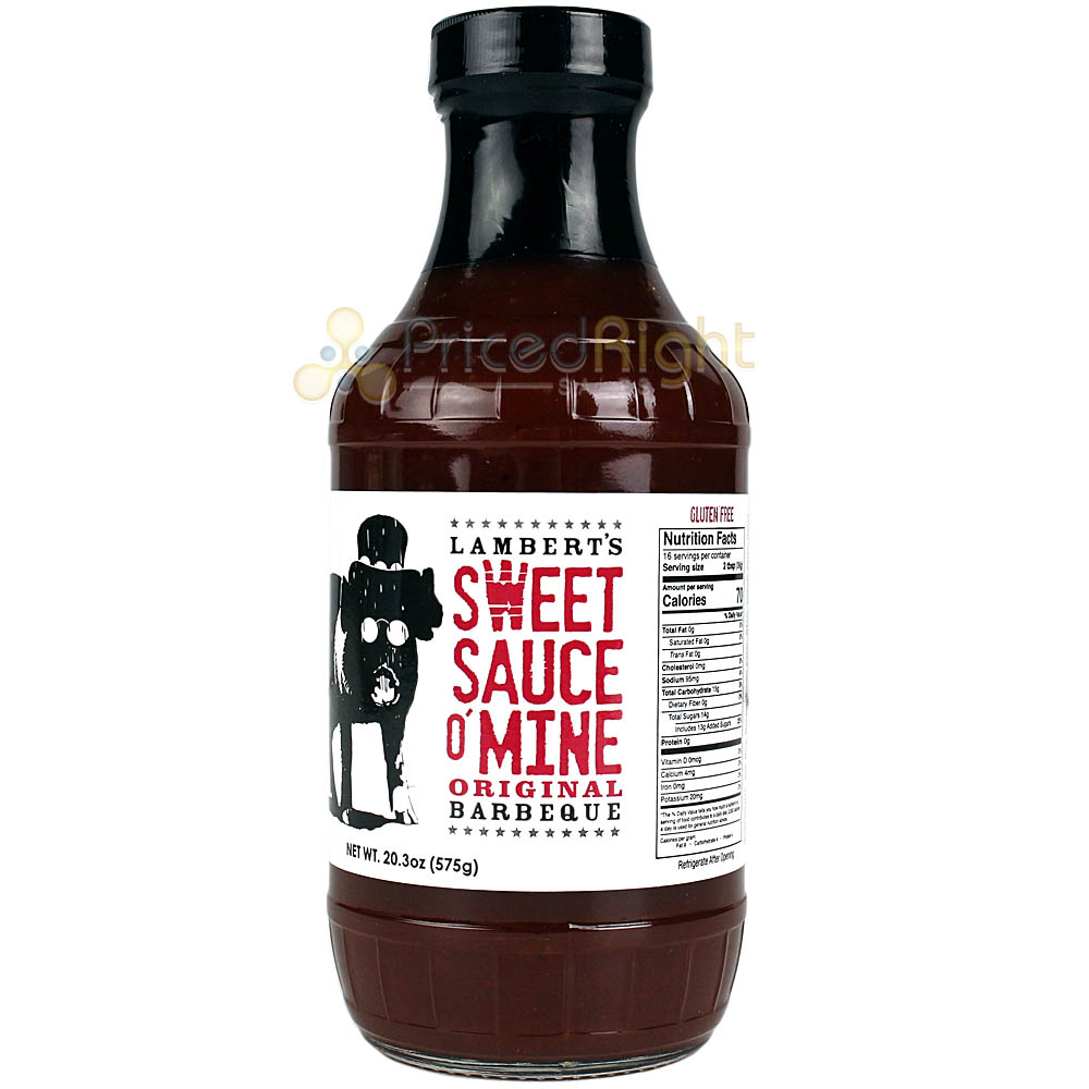 Lamberts 2 Pack Sweet Sauce O' Mine Sweet Spicy & Original BBQ Sauce 18 Oz Each