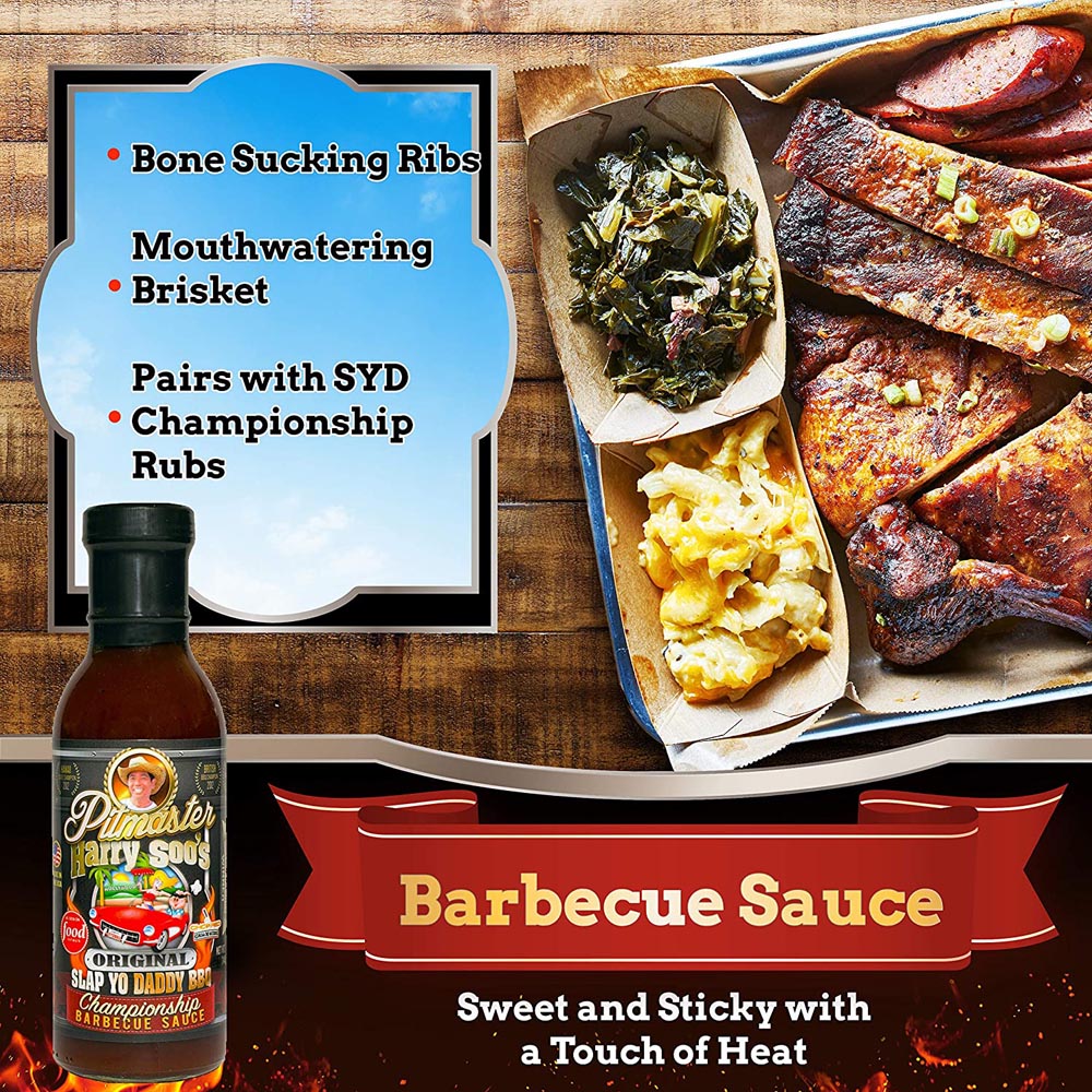 Slap Yo Daddy BBQ Sauce Original 15 Oz Bottle Award Winning Harry Soos SYD12-BBQ