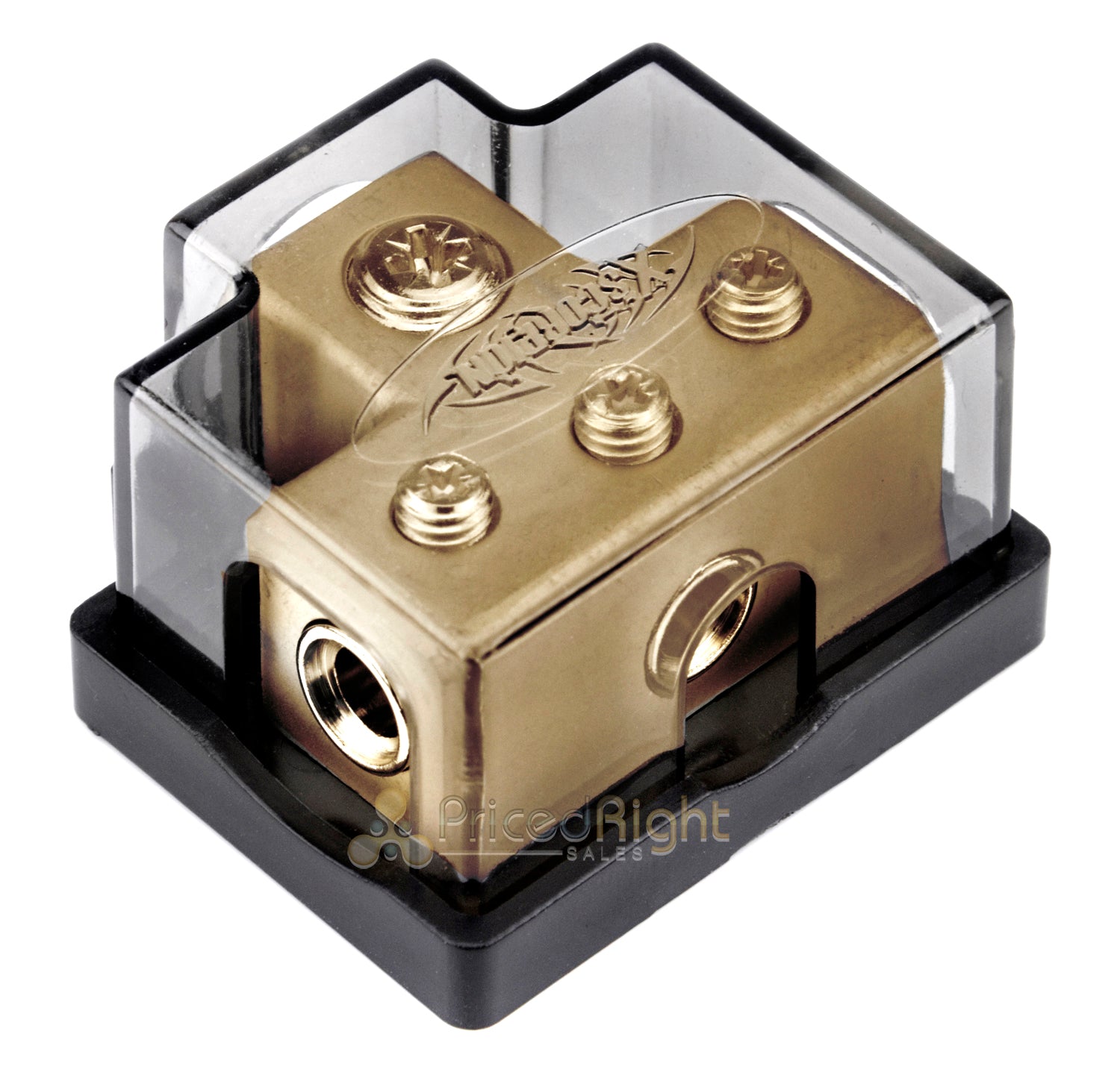 Xscorpion 0/4 Gauge Gold Terminal T Distribution Block With Adapters TB0444G