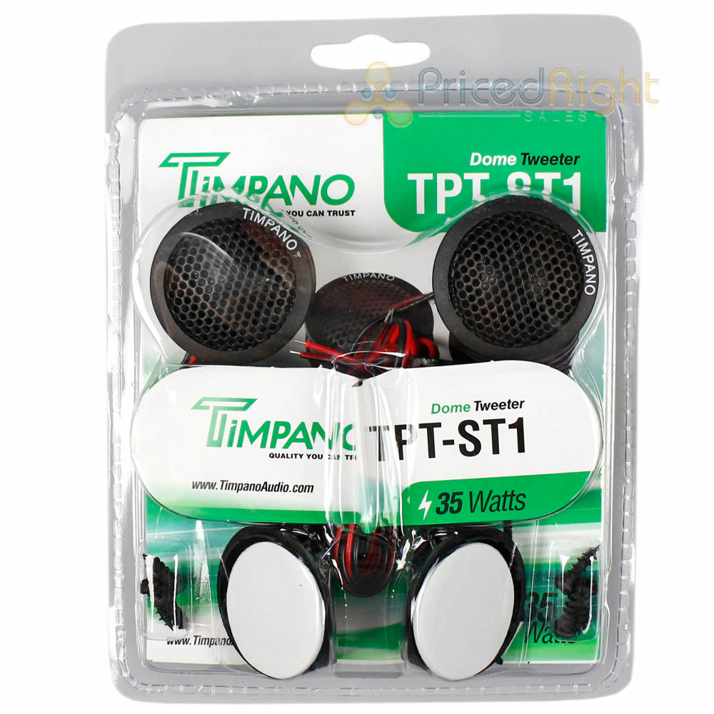 Timpano 1" Dome Tweeter Pair 150 Watts Max 4 Ohm Ultra Compact Car Audio TPT-ST1