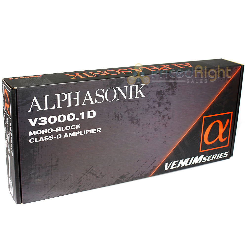 Alphasonik Monoblock Amplifier 3600 Watt Max Venum Series Car Audio V1800.1D