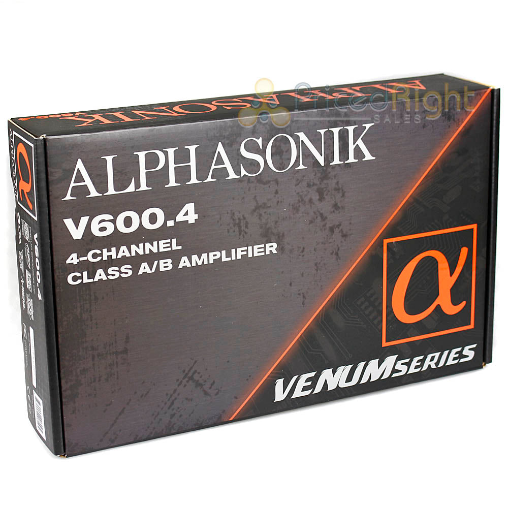 Alphasonik 4 Channel Amplifier 1200 Watt Max Power Car Audio Venum Series V600.4