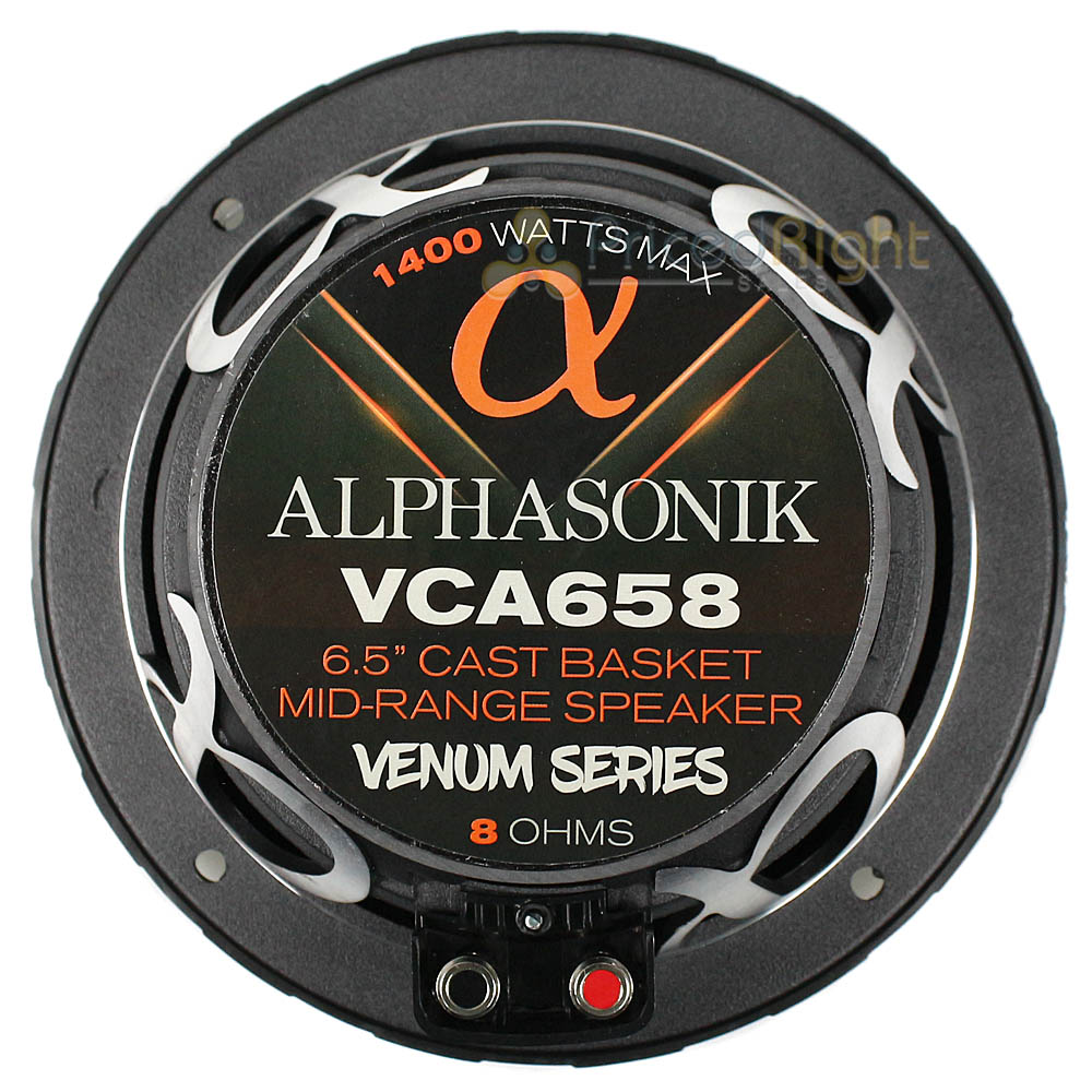 Alphasonik 6.5" Midrange Speakers 1400 Watts Max 8 Ohm Venum Series VCA658 Pair