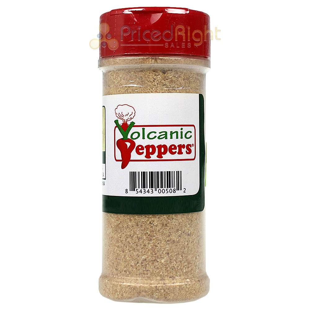 Volcanic Peppers Hot Garlic 'n Onion Seasoning Volcano Dust Rub Hot 4 Oz Bottle