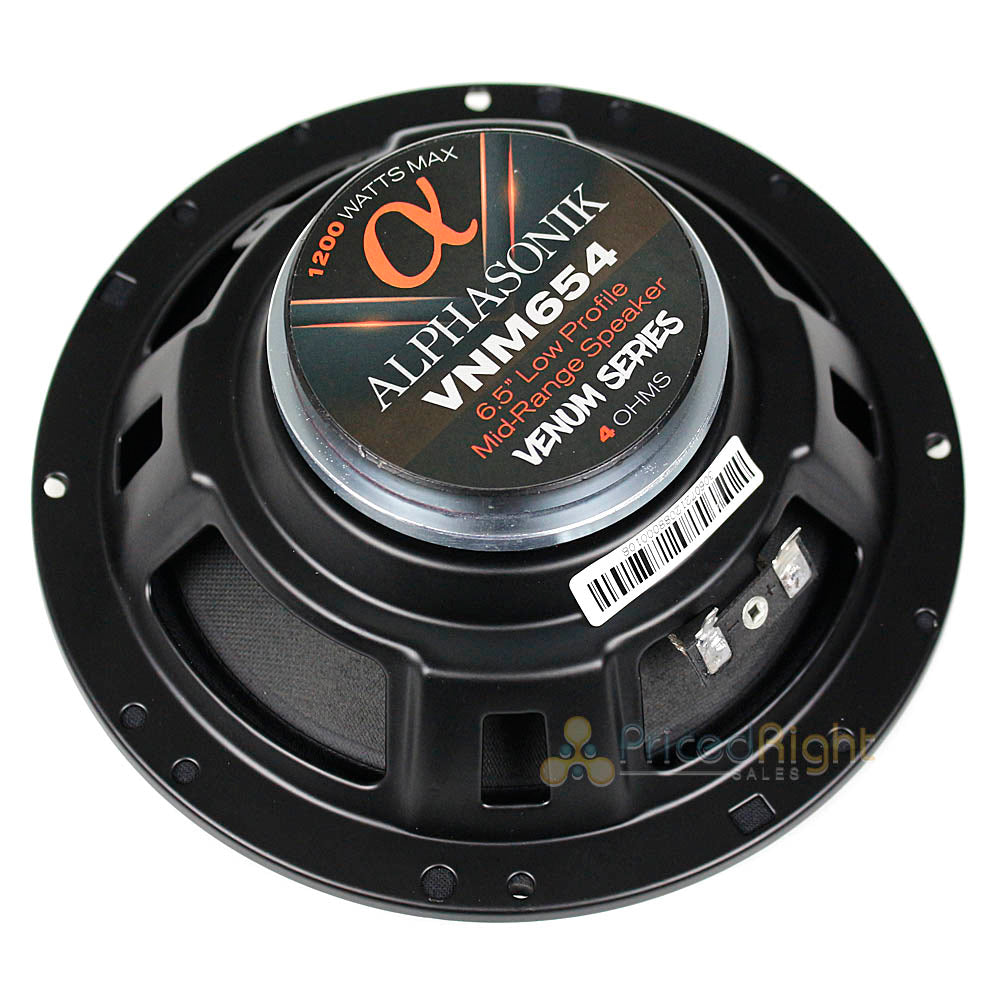 Alphasonik 6.5" Midrange Speakers Low Profile 1200W 4 Ohm Venum Series VNM654