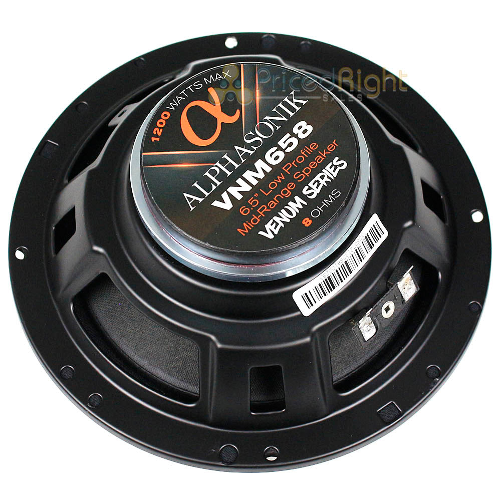 6.5" Midrange Speakers Low Profile 1200W 8 Ohm Venum Series VNM658 Alphasonik