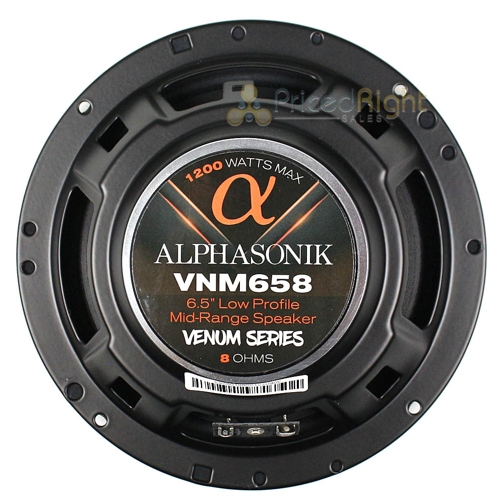 6.5" Midrange Speakers Low Profile 1200W 8 Ohm Venum Series VNM658 Alphasonik